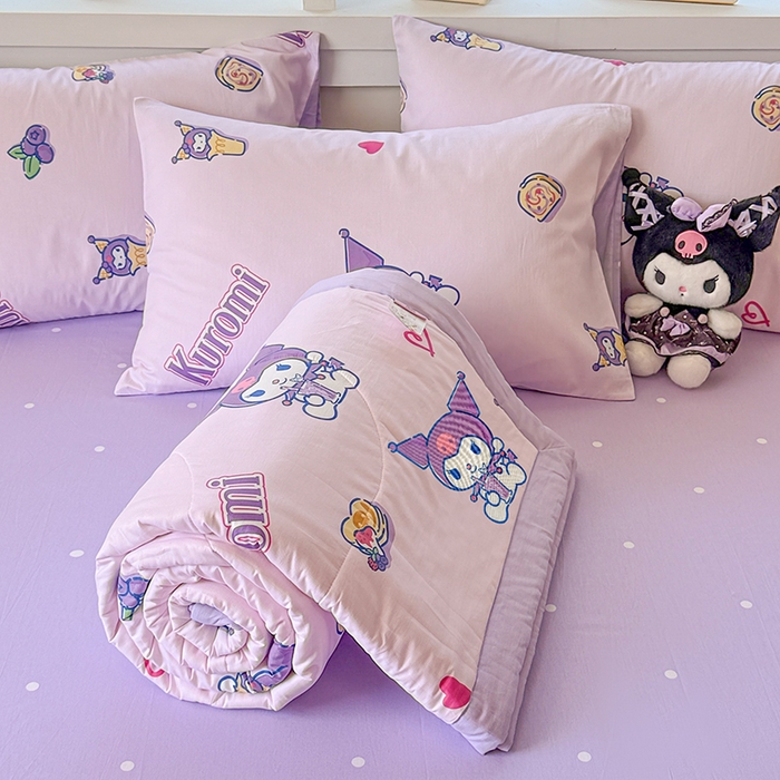 91家纺网 家纺一手货源 找家纺 沐辰 2026春夏新款A类三丽鸥蜡笔小新全棉棉花夏被夏凉被空调被 甜心库洛米