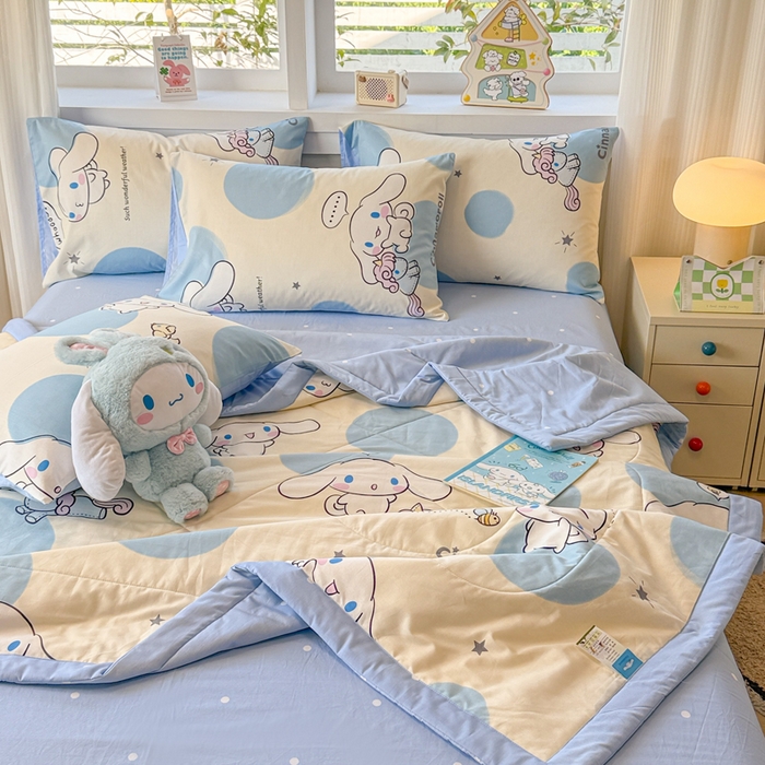 91家纺网 家纺一手货源 找家纺 沐辰 2026春夏新款A类三丽鸥蜡笔小新全棉棉花夏被夏凉被空调被 玉桂狗