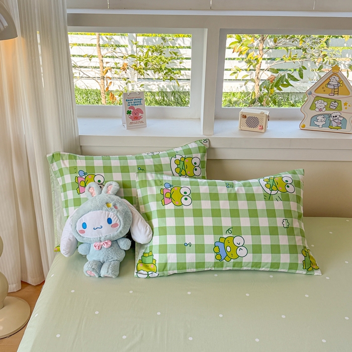 91家纺网 家纺一手货源 找家纺 沐辰 2026春夏新款A类三丽鸥蜡笔小新全棉棉花夏被夏凉被空调被 绿格蛙蛙