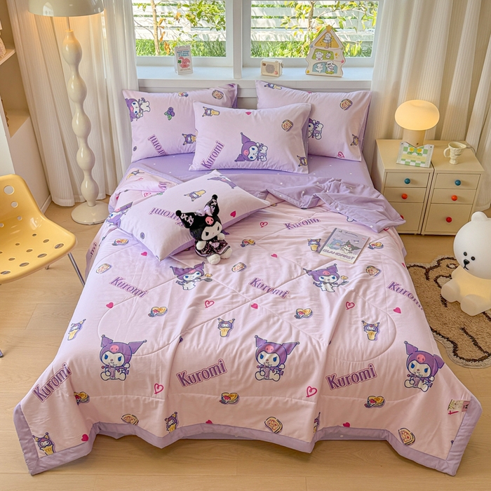 91家纺网 家纺一手货源 找家纺 沐辰 2026春夏新款A类三丽鸥蜡笔小新全棉棉花夏被夏凉被空调被 甜心库洛米