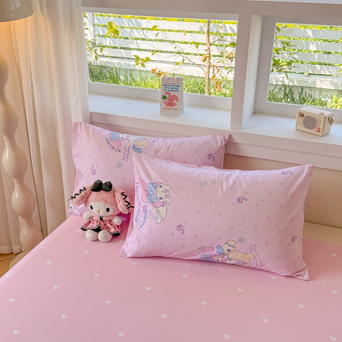 91家纺网 家纺一手货源 找家纺 沐辰 2026春夏新款A类三丽鸥蜡笔小新全棉棉花夏被夏凉被空调被 开心美乐蒂