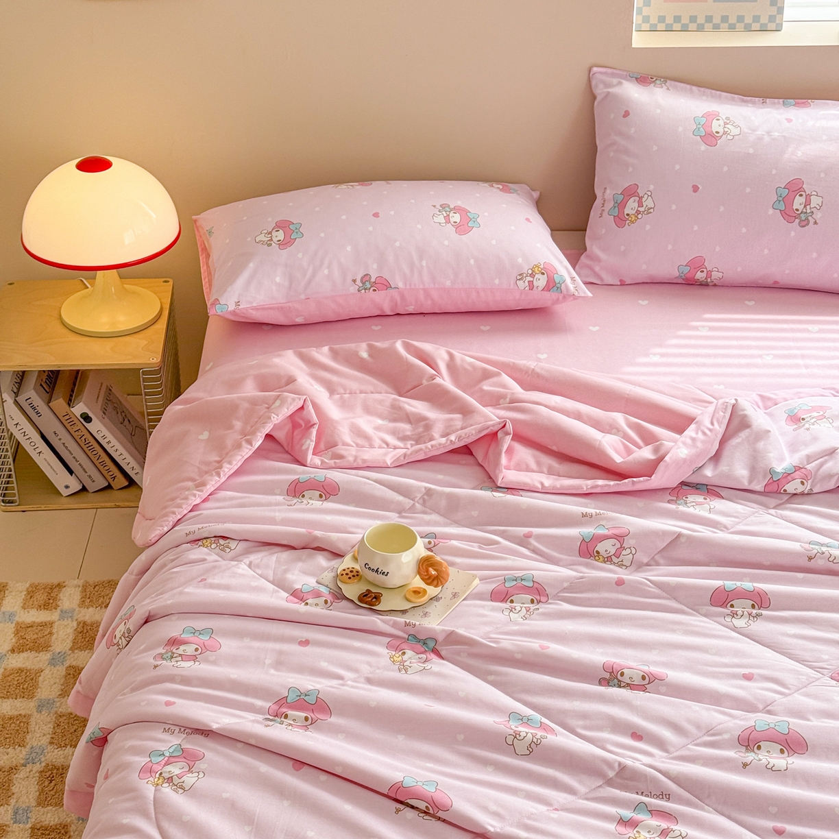 91家纺网 家纺一手货源 找家纺 沐辰 2026春夏新款A类三丽鸥蜡笔小新全棉棉花夏被夏凉被空调被 闪亮美乐蒂