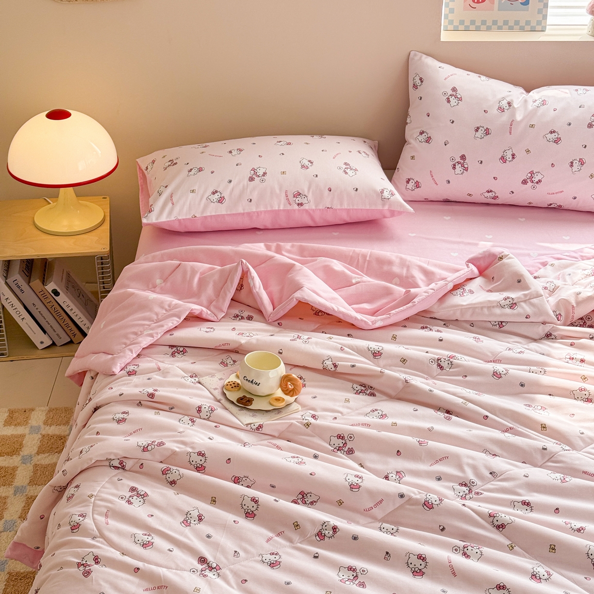 91家纺网 家纺一手货源 找家纺 沐辰 2026春夏新款A类三丽鸥蜡笔小新全棉棉花夏被夏凉被空调被 粉甜日记