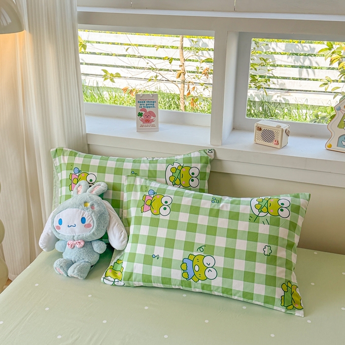 91家纺网 家纺一手货源 找家纺 沐辰 2026春夏新款A类三丽鸥蜡笔小新全棉棉花夏被夏凉被空调被 绿格蛙蛙