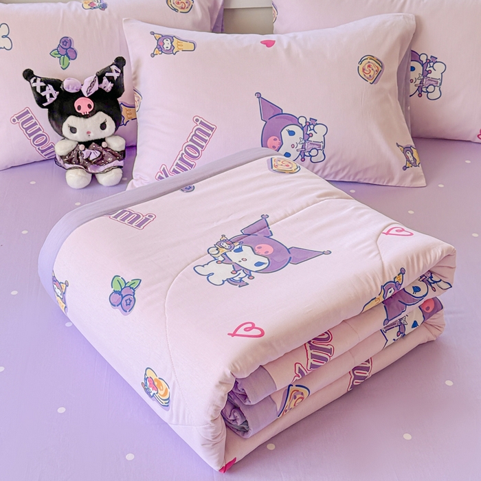 91家纺网 家纺一手货源 找家纺 沐辰 2026春夏新款A类三丽鸥蜡笔小新全棉棉花夏被夏凉被空调被 甜心库洛米