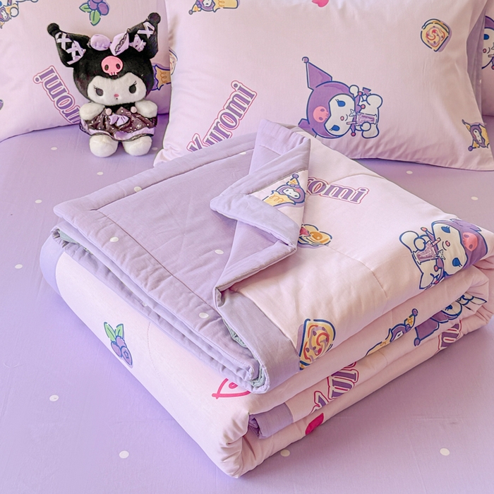 91家纺网 家纺一手货源 找家纺 沐辰 2026春夏新款A类三丽鸥蜡笔小新全棉棉花夏被夏凉被空调被 甜心库洛米