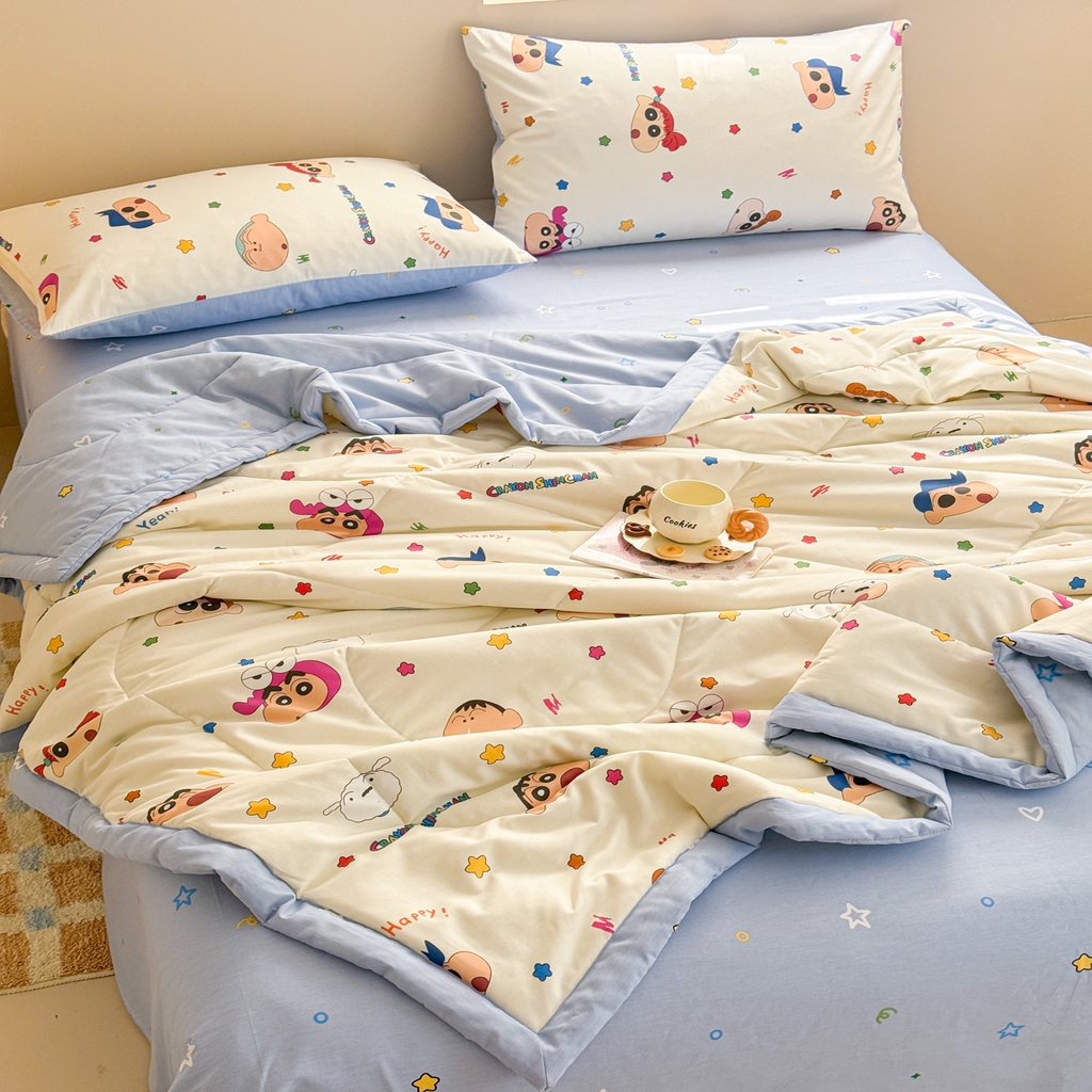 91家纺网 家纺一手货源 找家纺 （总）沐辰 2026春夏新款A类三丽鸥蜡笔小新全棉棉花夏被夏凉被空调被