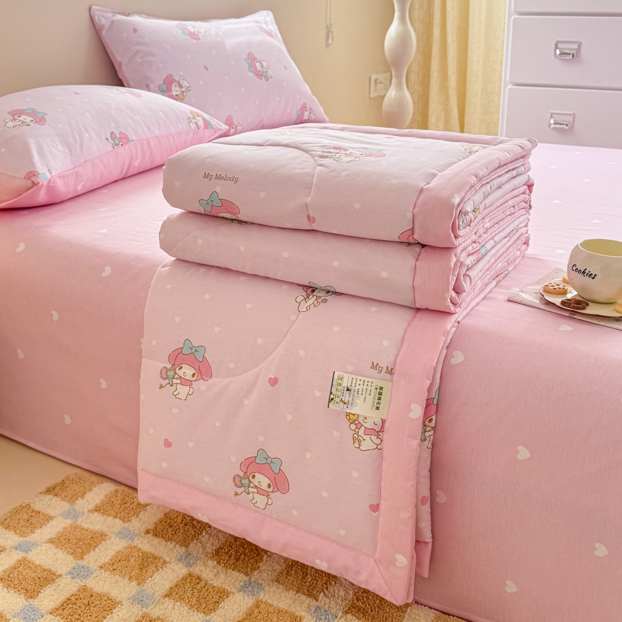 沐辰 2026春夏新款A类三丽鸥蜡笔小新全棉棉花夏被夏凉被空调被 闪亮美乐蒂