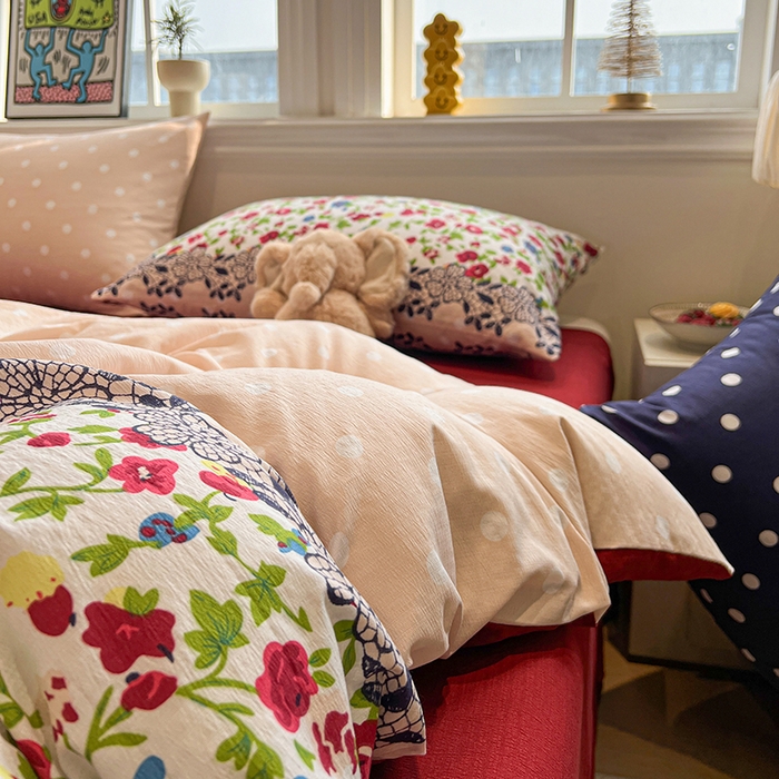 91家纺网 家纺一手货源 找家纺 （总）花伞家居 2026新款印花皱皱双层纱四件套含买家秀-系列二