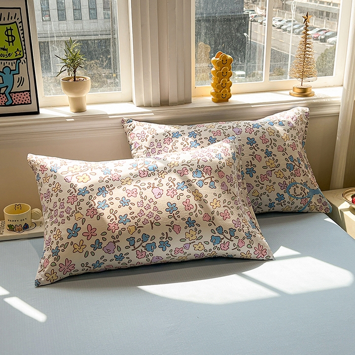 91家纺网 家纺一手货源 找家纺 花伞家居 2026新款印花皱皱双层纱四件套含买家秀-系列二 美丽花园