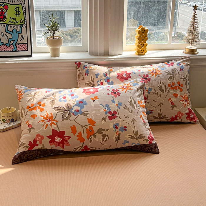 91家纺网 家纺一手货源 找家纺 花伞家居 2026新款印花皱皱双层纱四件套含买家秀-系列二 予美