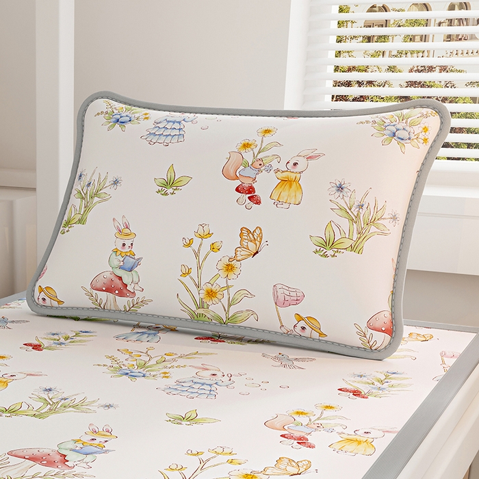 家品罗兰 2026新款小冰皮卡通冰丝枕套 精灵小兔