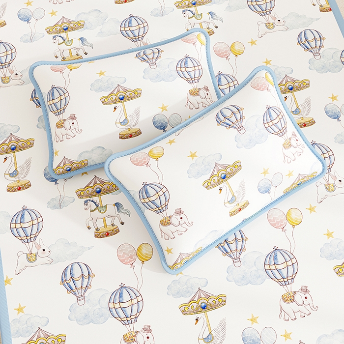 91家纺网 家纺一手货源 找家纺 家品罗兰 2026新款小冰皮卡通冰丝枕套 萌象木马