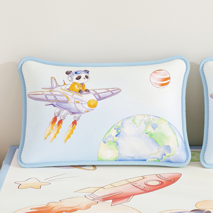 91家纺网 家纺一手货源 找家纺 家品罗兰 2026新款小冰皮卡通冰丝枕套 星际漫游