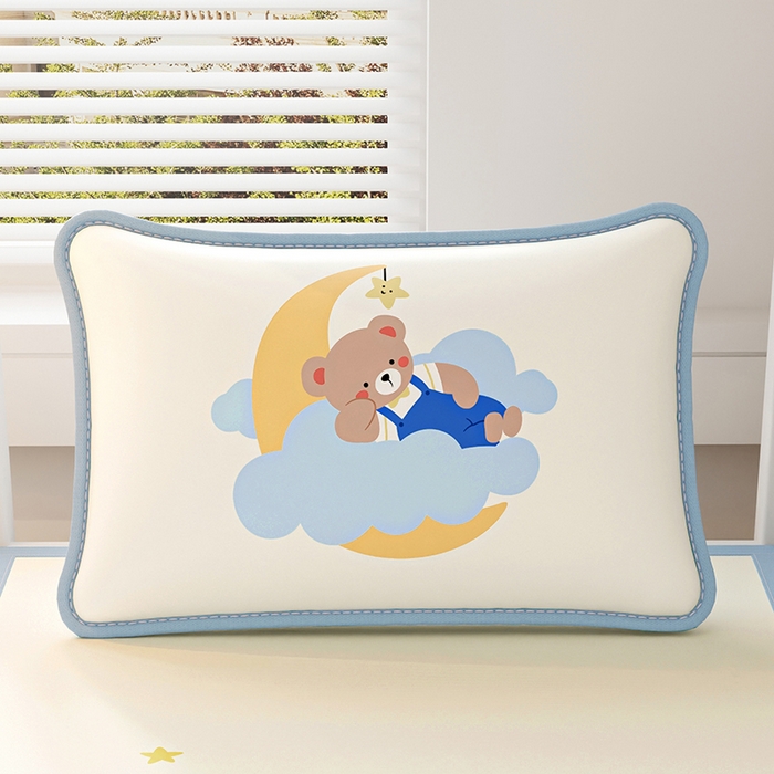 91家纺网 家纺一手货源 找家纺 家品罗兰 2026新款小冰皮卡通冰丝枕套 月亮熊