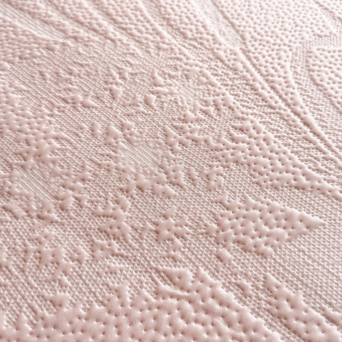 91家纺网 家纺一手货源 找家纺 鑫琪莱家纺 2026新款提花浮雕凉豆豆凉感凉席床单款 蒲公英粉