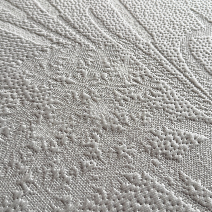 91家纺网 家纺一手货源 找家纺 鑫琪莱家纺 2026新款提花浮雕凉豆豆凉感凉席床单款 蒲公英灰