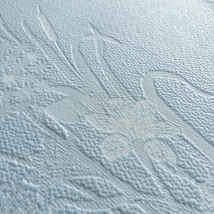 91家纺网 家纺一手货源 找家纺 鑫琪莱家纺 2026新款提花浮雕凉豆豆凉感凉席床单款 蒲公英蓝