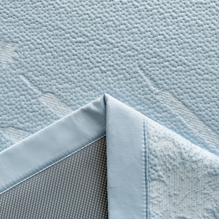 91家纺网 家纺一手货源 找家纺 鑫琪莱家纺 2026新款提花浮雕凉豆豆凉感凉席床单款 蒲公英蓝