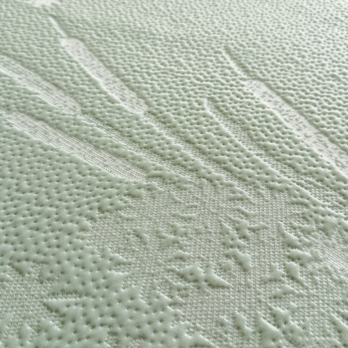 91家纺网 家纺一手货源 找家纺 鑫琪莱家纺 2026新款提花浮雕凉豆豆凉感凉席床单款 蒲公英绿