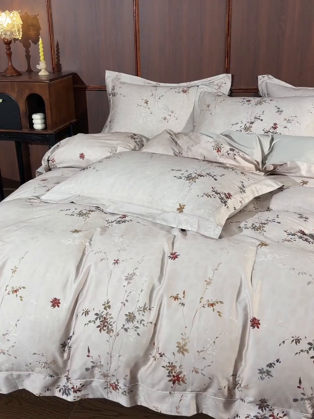 91家纺网 家纺一手货源 找家纺 （总）金昱纺 2026新款全棉50S长绒棉数码印花宽边埋绳款四件套（带精美礼盒包装）