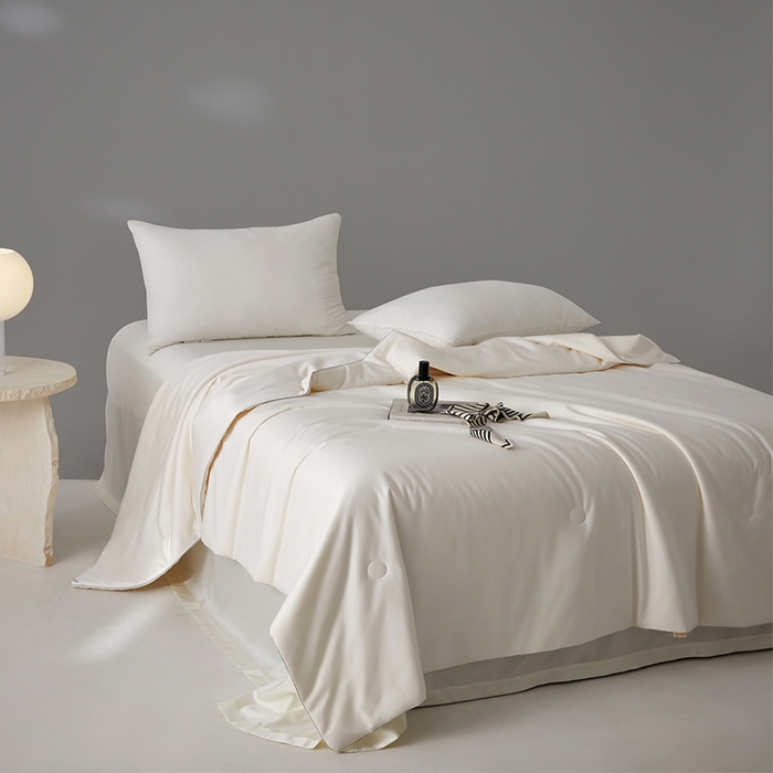 91家纺网 家纺一手货源 找家纺 纪梵茜 2026新款全棉55%豆皇大豆被夏被空调被芯-豆皇 豆皇白色