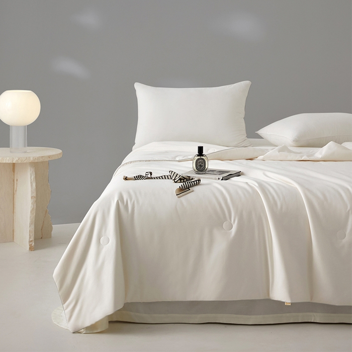 91家纺网 家纺一手货源 找家纺 纪梵茜 2026新款全棉55%豆皇大豆被夏被空调被芯-豆皇 豆皇白色