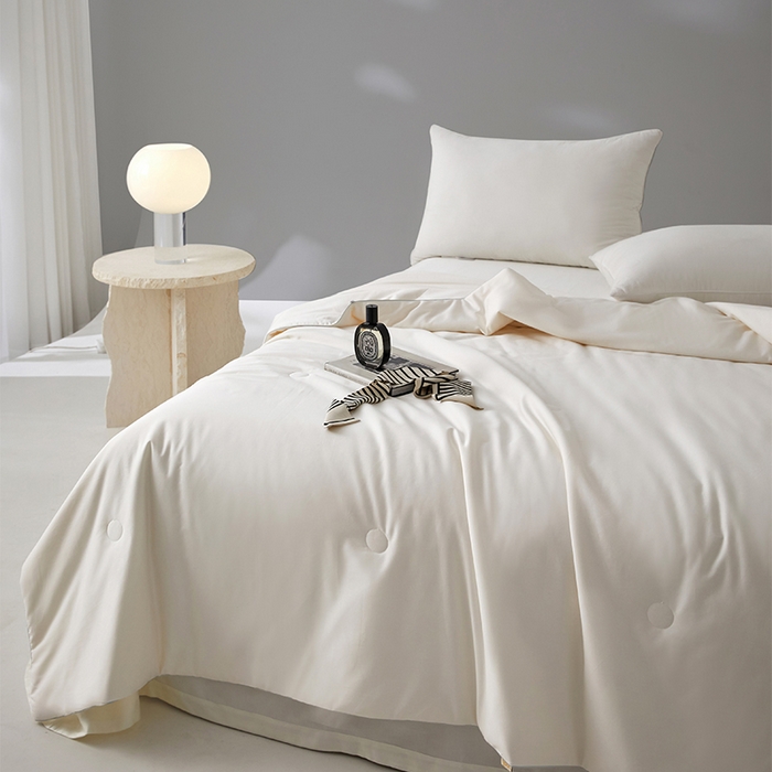 91家纺网 家纺一手货源 找家纺 纪梵茜 2026新款全棉55%豆皇大豆被夏被空调被芯-豆皇 豆皇白色