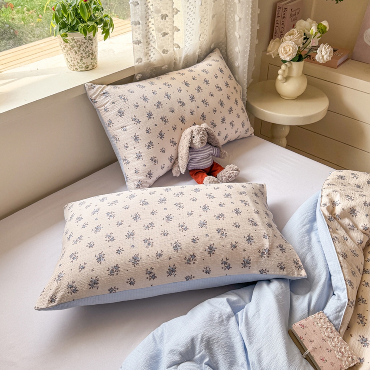 91家纺网 家纺一手货源 找家纺 雅蔓依家纺 2026春夏新款三角针贝壳边木棉云感双层纱棉花夏被夏凉被空调被 墨兰