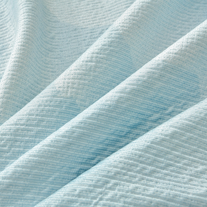 91家纺网 家纺一手货源 找家纺 诺梵家纺 2026新款凉豆豆PE高分子凉感花边床裙凉席三件套 见山-蓝