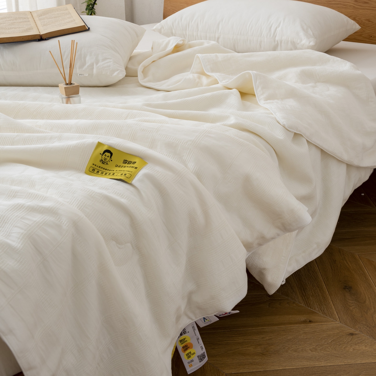 91家纺网 家纺一手货源 找家纺 （总）纪梵茜 2026新款李官奇大豆纤维全棉华夫格提花夏被空调被芯-宝铂