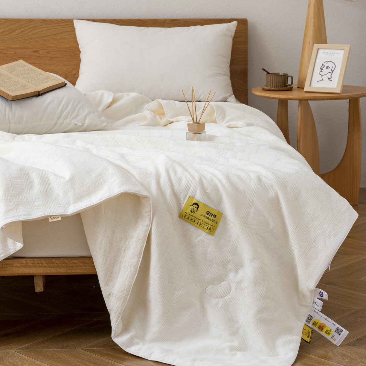 91家纺网 家纺一手货源 找家纺 （总）纪梵茜 2026新款李官奇大豆纤维全棉华夫格提花夏被空调被芯-宝铂