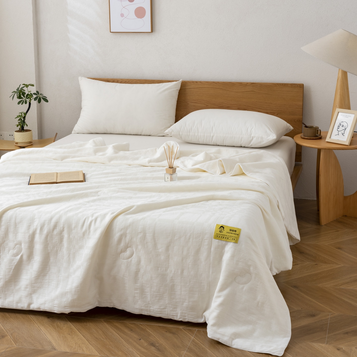 91家纺网 家纺一手货源 找家纺 （总）纪梵茜 2026新款李官奇大豆纤维全棉华夫格提花夏被空调被芯-宝铂