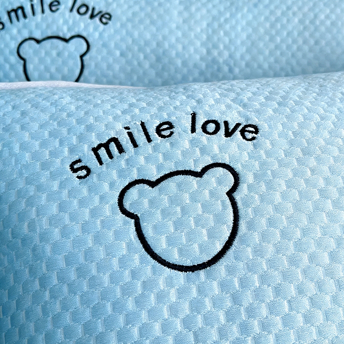 91家纺网 家纺一手货源 找家纺 2026新款夏季A类绣花PE冰豆豆冰丝凉席枕套凉感家用单人学生宿舍48×74cm一只一对-八宝熊枕套 八宝熊-蓝