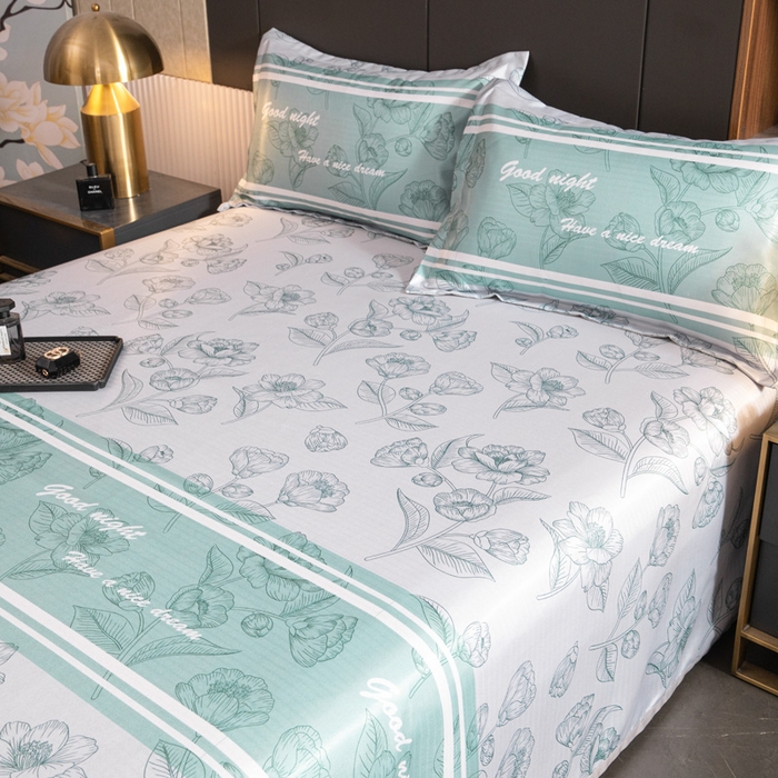 91家纺网 家纺一手货源 找家纺 星窝家纺 2026新款直播电商优选可机洗斜纹提花冰丝凉席三件套 清韵