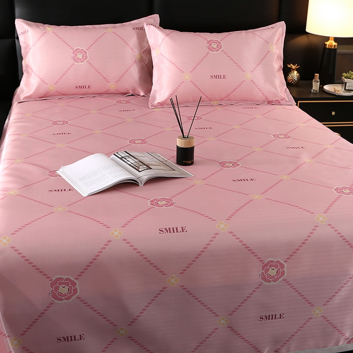 91家纺网 家纺一手货源 找家纺 星窝家纺 2026新款直播电商优选可机洗斜纹提花冰丝凉席三件套 情人节