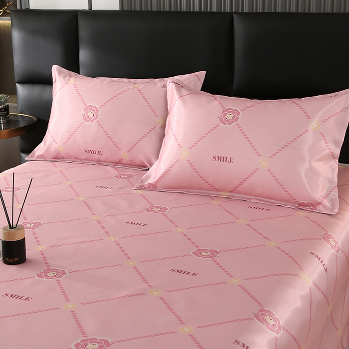 91家纺网 家纺一手货源 找家纺 星窝家纺 2026新款直播电商优选可机洗斜纹提花冰丝凉席三件套 情人节