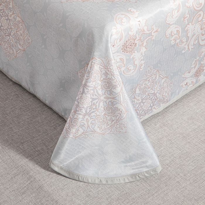 91家纺网 家纺一手货源 找家纺 星窝家纺 2026新款直播电商优选可机洗斜纹提花冰丝凉席三件套 奢雅灰