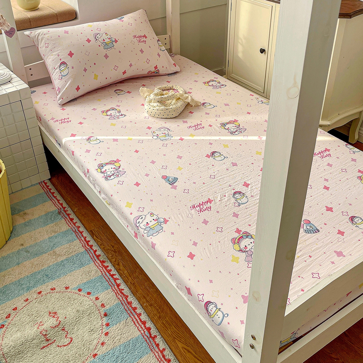 （总）纽缦家纺 2026新款A类105g仿棉四件套古法水洗棉学生单床笠