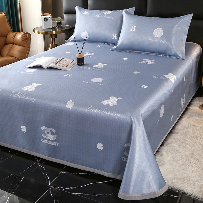 91家纺网 家纺一手货源 找家纺 星窝家纺 2026新款直播电商优选可机洗斜纹提花冰丝凉席三件套 时尚小熊