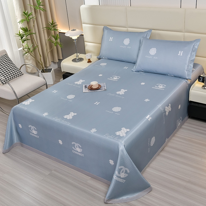 91家纺网 家纺一手货源 找家纺 星窝家纺 2026新款直播电商优选可机洗斜纹提花冰丝凉席三件套 时尚小熊