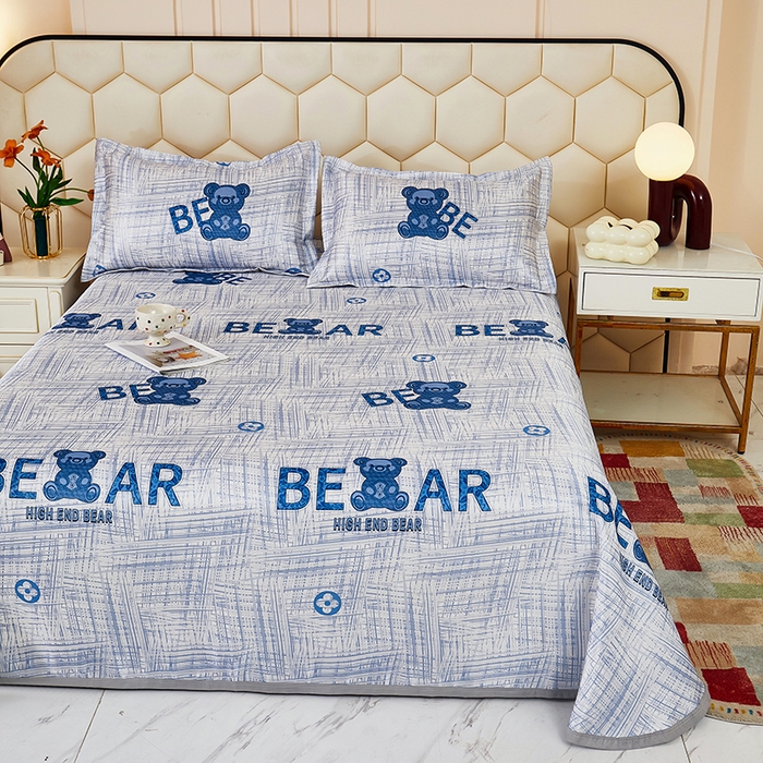 91家纺网 家纺一手货源 找家纺 星窝家纺 2026新款直播电商优选可机洗斜纹提花冰丝凉席三件套 童趣