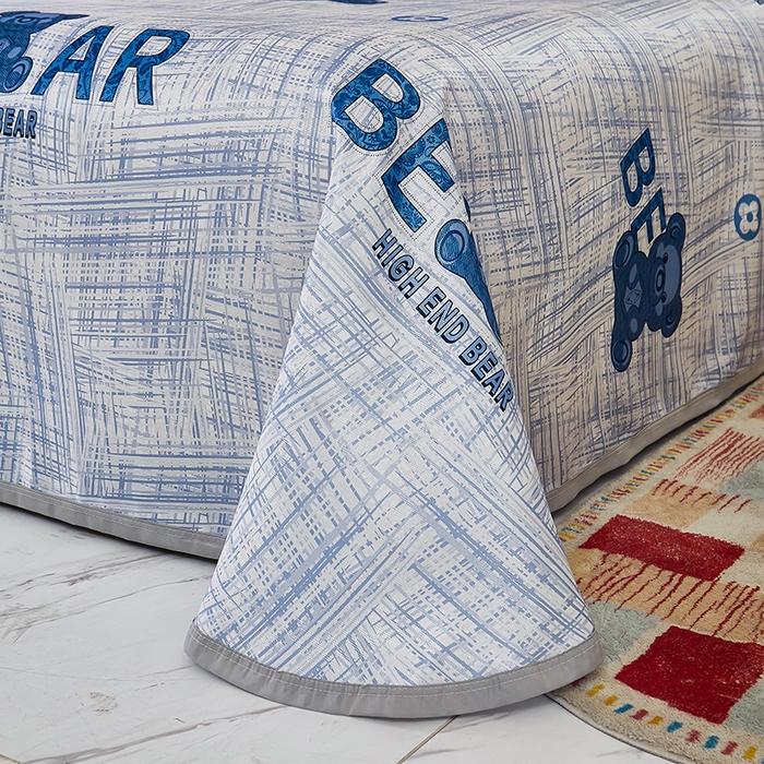 91家纺网 家纺一手货源 找家纺 星窝家纺 2026新款直播电商优选可机洗斜纹提花冰丝凉席三件套 童趣