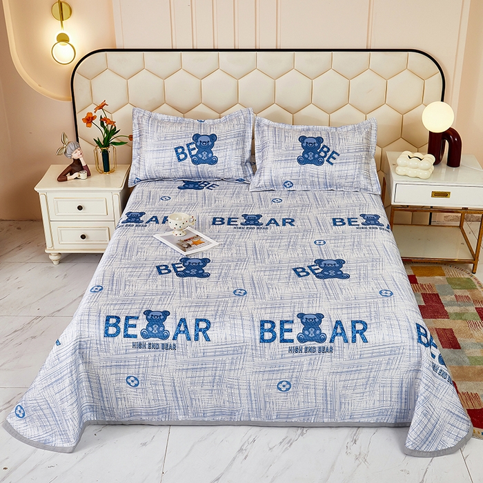 星窝家纺 2026新款直播电商优选可机洗斜纹提花冰丝凉席三件套 童趣