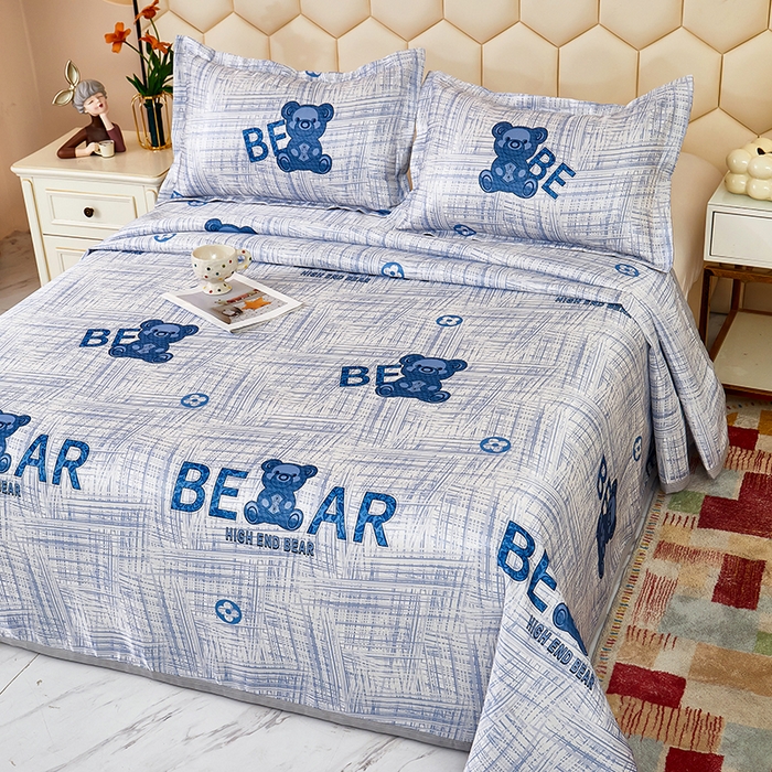 91家纺网 家纺一手货源 找家纺 星窝家纺 2026新款直播电商优选可机洗斜纹提花冰丝凉席三件套 童趣