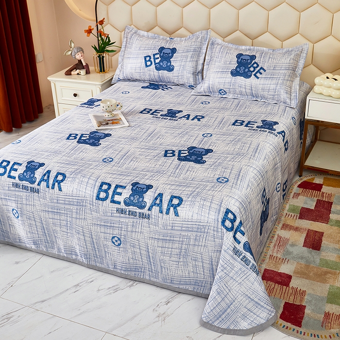 91家纺网 家纺一手货源 找家纺 星窝家纺 2026新款直播电商优选可机洗斜纹提花冰丝凉席三件套 童趣