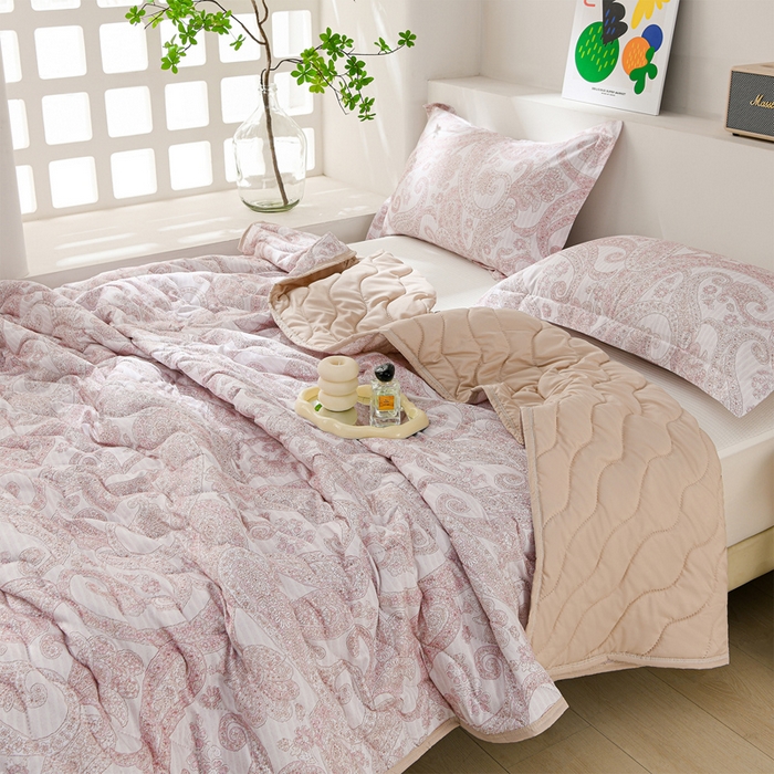 91家纺网 家纺一手货源 找家纺 圣楚家纺 2026新款清柔水洗夏被被子被芯 流年