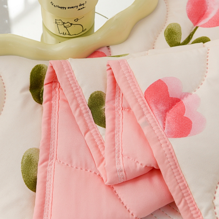 91家纺网 家纺一手货源 找家纺 圣楚家纺 2026新款清柔水洗夏被被子被芯 甜谧