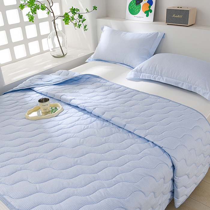 91家纺网 家纺一手货源 找家纺 圣楚家纺 2026新款清柔水洗夏被被子被芯 唯一-蓝