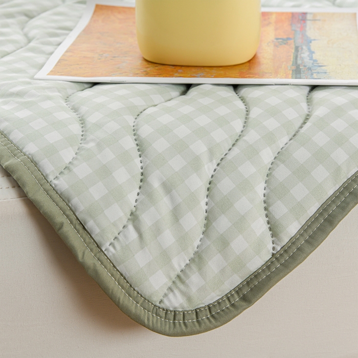 91家纺网 家纺一手货源 找家纺 圣楚家纺 2026新款清柔水洗夏被被子被芯 绿小格